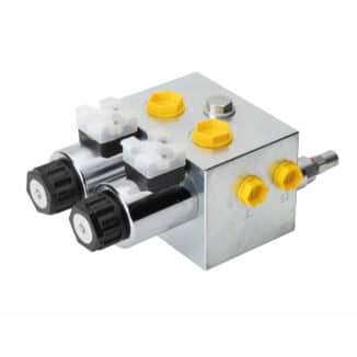 Auraventtiili Sähköohjattu 3/2x2-suuntaventtiili R3/8", 2x varoventtiili, pa-liitäntä, nivelauralle & siipilumikauhalle