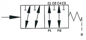 Paineohjattu 6/2 Suuntaventtiili R3/8", PJ6238